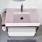 Pink Sink Bathroom Vanity, White, Floor Standing, Modern, 35